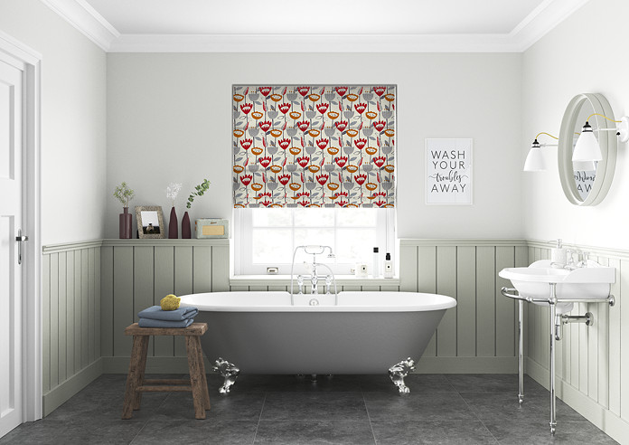 Flower Power, Scarlet - Twist&Fit Roman Blind - Image 5